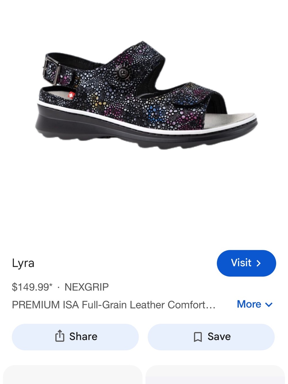 Lyra Black Multi-Color Comfort Sandal